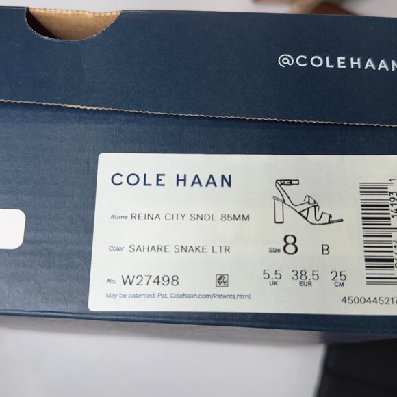Cole Haan Reina City Sandal - Sahara Snake Leather, Size 8B, 3 1/2 Heel - Picture 10 of 10